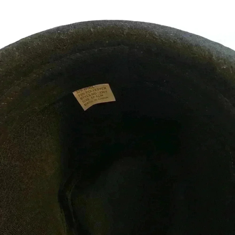 Simplicity Fedora Hat All Black Manhattan Wool & Polyester Fabric One Size - Picture 5 of 8